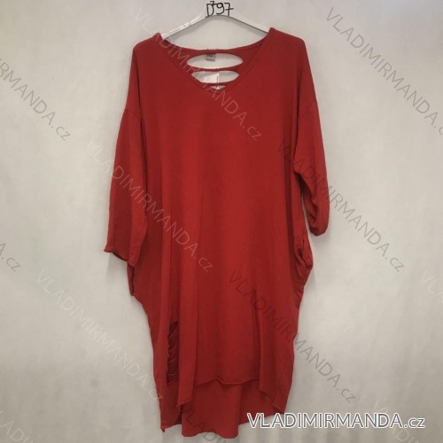 Šaty oversize krátky rukáv dámske (SM / L ONE SIZE) TALIANSKÁ MÓDA IMD21956/DR S / M / L červená