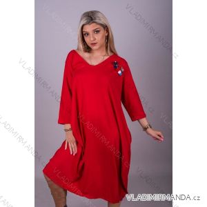 Šaty dlhé dlhý rukáv dámske nadrozměr (2XL / 4XL ONE SIZE) TURECKÁ MÓDA IMLI21005 / DR