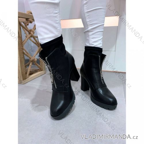 Čižmy nízke členkové na podpätku dámske (36-41) SSHOES OBUV OBSS21NS160