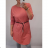 Šaty s opaskom dlhý rukáv dámske nadrozměr (2XL / 3XL ONE SIZE) TALIANSKA MODA IM4212114 2XL / 3XL ONE SIZE <p>modrá</p>
