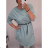 Šaty s opaskom dlhý rukáv dámske nadrozměr (2XL / 3XL ONE SIZE) TALIANSKA MODA IM4212114 2XL / 3XL ONE SIZE <p>modrá</p>
