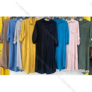 Šaty košilové dlouhý rukáv dámské (XL/2XL ONE SIZE) ITALSKÁ MÓDA IMD21988