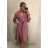 Šaty elegantné košeľové 3/4 dlhý rukáv dámske (UNI S / M) TALIANSKÁ MÓDA IMM21903