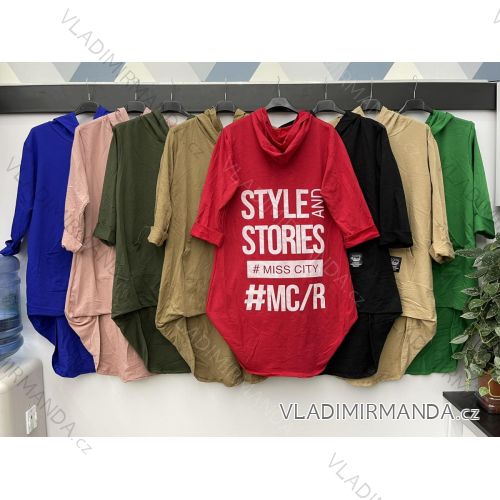 Mikina predĺžená dlhý rukáv dámska (M / L ONE SIZE) TALIANSKÁ MÓDA IMWB216420