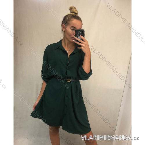 Šaty dlhé letné košeľové dlouhý rukáv dámske (XL/3XL ONE SIZE) TALIANSKÁ MÓDA IMM215859