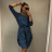 Šaty s opaskom dlhý rukáv dámske nadrozměr (2XL / 3XL ONE SIZE) TALIANSKA MODA IM4212114 2XL / 3XL ONE SIZE <p>modrá</p>