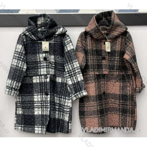 Kabát jesenné s kapucňou dlhý rukáv dámska (S / M ONE SIZE) TALIANSKÁ MÓDA IMWB216476