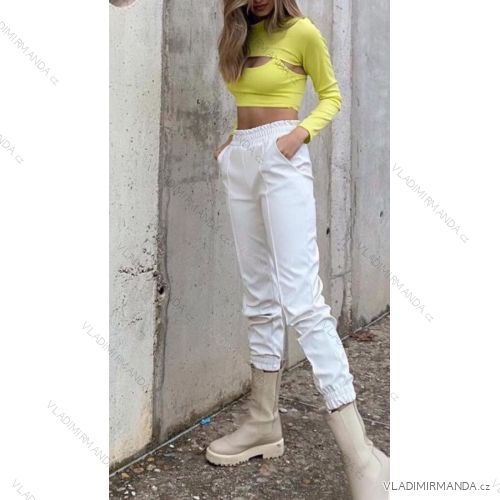 Nohavice koženkové dlhé dámske (S-XL) TALIANSKÁ MÓDA IMWD216495