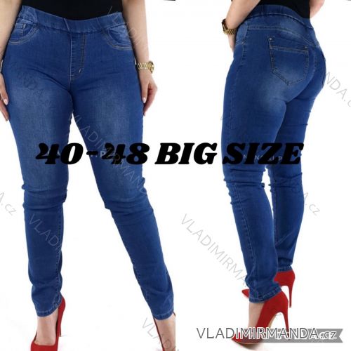 Rifle jeans guma v páse dlhé dámske nadrozměr (40-48) JEANS JAW216563