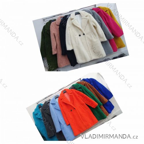 Kabát baránok dlhý rukáv dámsky (L / XL ONE SIZE) TALIANSKÁ MÓDA IMWA216589