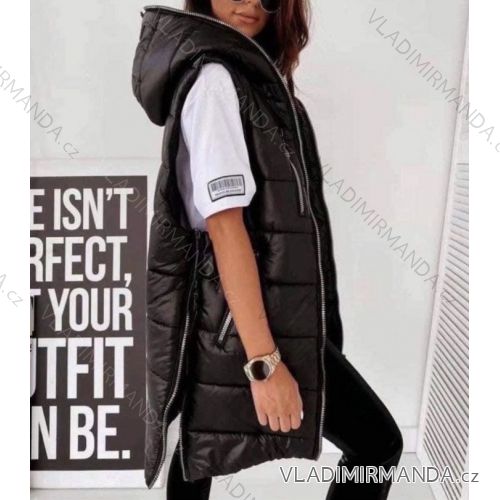 Vesta s kapucňou dámska (M / L / XL ONE SIZE) TALIANSKÁ MÓDA IMWK21645