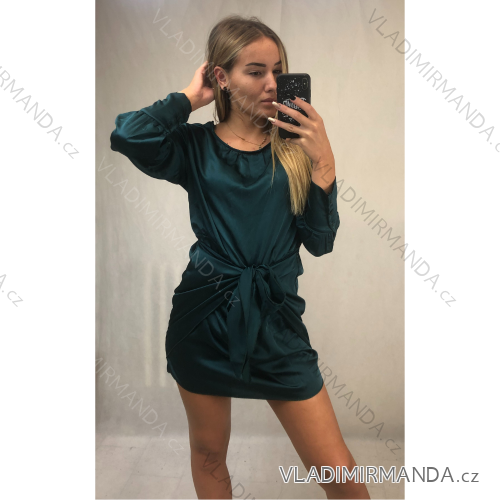 Šaty elegantné mini dlhý rukáv dámske (UNI S / M) TALIANSKA MODA IMM22928