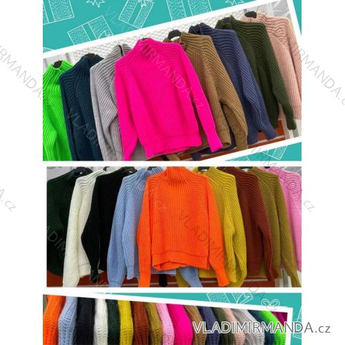 Sveter pletený rolák dlhý rukáv dámsky (S / M ONE SIZE) TALIANSKÁ MÓDA IMWT21264