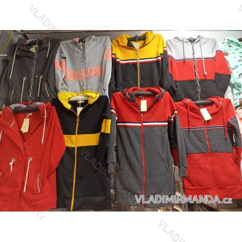 Mikina predĺžená na zips s kapucňou dámska (S / M / L ONE SIZE) TALIANSKÁ MÓDA MA821100