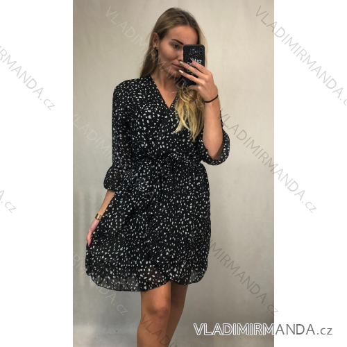 Šaty elegantné dlhý rukáv dámske (UNI S / L) TALIANSKÁ MÓDA IMWD21249