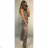 Overal elegantný dlhý leopard bez rukávov dámsky (S / M ONE SIZE) TALIANSKÁ MÓDA IMWA214394/DR S / M leopardí