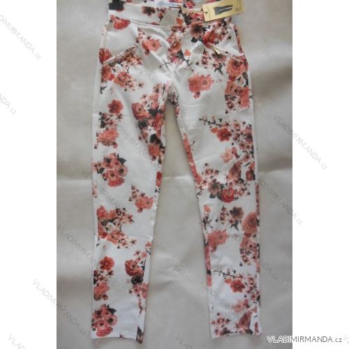 Nohavice plátené dámské (34-44) flowergirl M1023-6