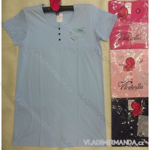 Košeľa nočná krátky rukáv dámska nadrozmerné bavlnená (l-3XL) VLOMOLLA SECRET 83088