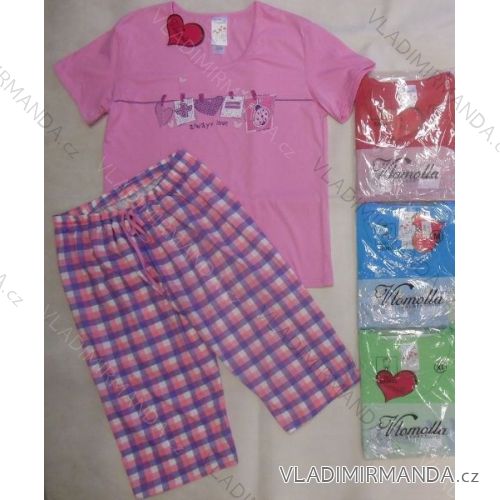 Pyžamo krátky rukáv a 3/4 nohavice Dámske bavlnené (m-2xl) VLOMOLLA SECRET 83084