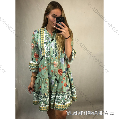 Šaty elegantné dlhý rukáv dámske (M/L ONE SIZE) TALIANSKÁ MÓDA IMWK21343