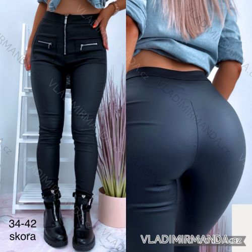 Nohavice koženkové dlhé dámske (34-42) JEANS JAW216805