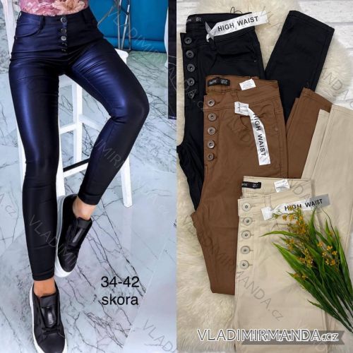 Nohavice koženkové dlhé dámske (34-42) JEANS JAW216807