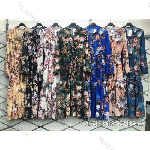 Šaty elegantné dlhý rukáv dámske (S / M ONE SIZE) TALIANSKÁ MÓDA IMWD216628