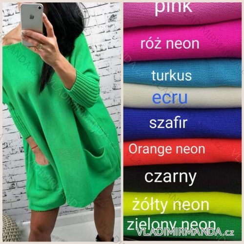 Sveter predĺžený dlhý rukáv dámsky (S / M ONE SIZE) Poľsko MODA PMWT216771