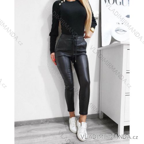 Nohavice dlhé koženkové dámska (S-XL) TALIANSKÁ MÓDA IMWA216787