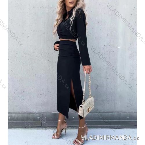 Súprava top dlhý rukáv a sukne dlhá dámska (S / M ONE SIZE) TALIANSKÁ MÓDA IMWE216797