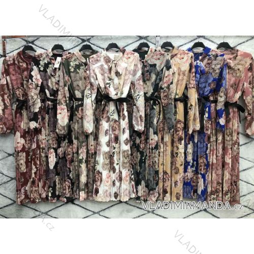 Šaty elegantné dlhý rukáv dámske (S / M ONE SIZE) TALIANSKÁ MÓDA IMWD216672