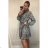 Šaty elegantné dlhý rukáv dámske leopard (S / M ONE SIZE) TALIANSKÁ MÓDA IMWK21300