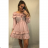 Šaty šifónové letné carmen na ramienka dámske (S / M ONE SIZE) TALIANSKÁ MÓDA IMWY21736/DR S / M svetlo ružová