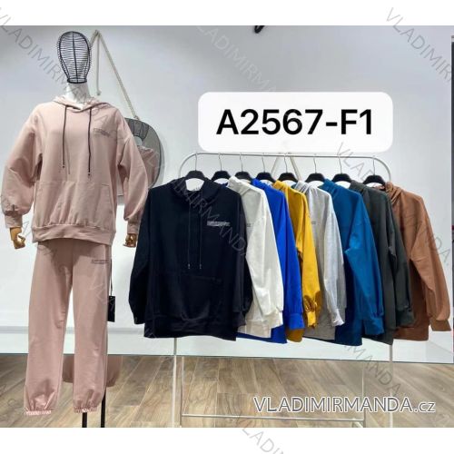 Mikina s kapucňou dlhý rukáv dámska (S / M ONE SIZE) TALIANSKÁ MÓDA IMM21A2567-F1