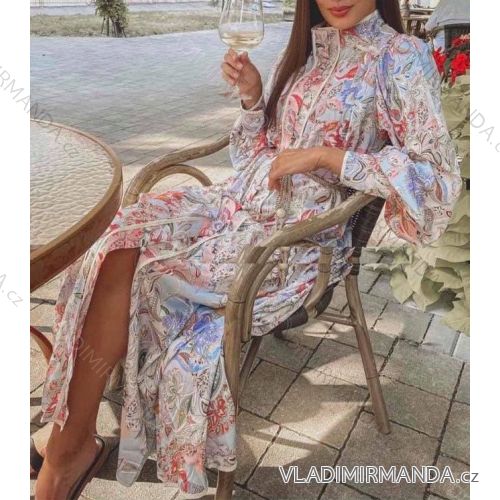 Šaty elegantné košeľové dlhý rukáv dámske (S / M.ONE SIZE) TALIANSKÁ MÓDA IMM2153708