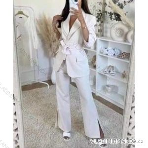 Súprava elegantné sako dlhý rukáv a nohavice dámska (S / M ONE SIZE) TALIANSKÁ MÓDA IMM211392