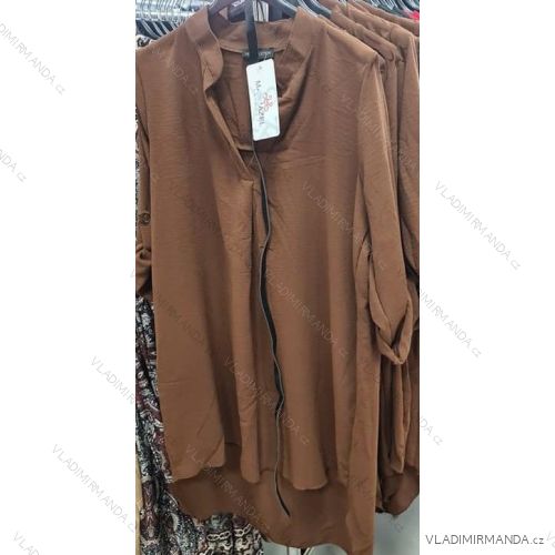 Blúzka tunika elegantný s opaskom dlhý rukáv dámska (S / M ONE SIZE) TALIANSKÁ MÓDA IMM211393