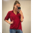 Košile/halenka 3/4 rukáv dámská oversize (S/M ONE SIZE) ITALSKá MóDA IMM21103/DR vínová S / M