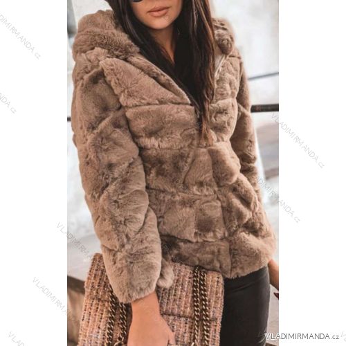 Kabátek kožíšek dlouhý rukáv dámský (S-XL) ITALSKÁ MÓDA IMWL21167