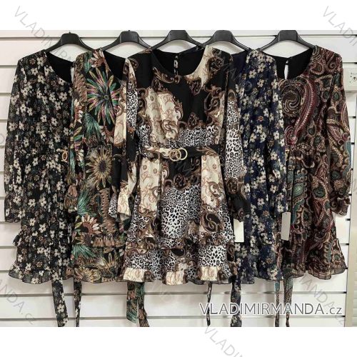 Šaty šifónové dlhý rukáv dámske (S / M ONE SIZE) TALIANSKÁ MÓDA IMWC216952