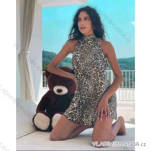 Šaty IceCool bez rukávov dámske leopardí (S / M ONE SIZE) TALIANSKÁ MÓDA IMM211484