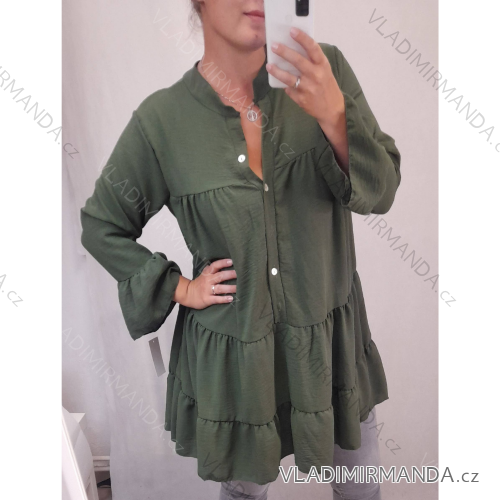 Košeľa dlouhý rukáv dámska oversize (uni L-XL) TALIANSKÁ MÓDA IMS20011