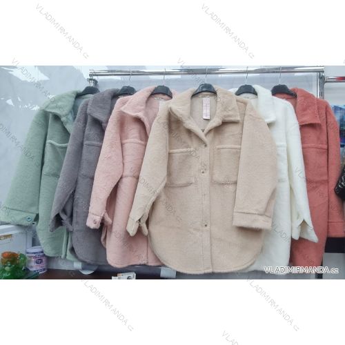 Kabátik flaušový na gombíky dámsky (S / M ONE SIZE) TALIANSKÁ MÓDA IMWA217071