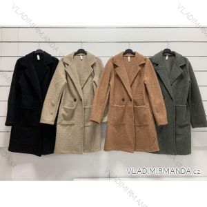 Kabát flaušový baránok dlhý rukáv dámsky (S / M ONE SIZE) TALIANSKÁ MÓDA IMWY21810