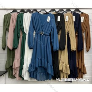 Šaty elegantné dlhé dlhý rukáv dámske (S / M ONE SIZE) TALIANSKÁ MÓDA IMWA217132