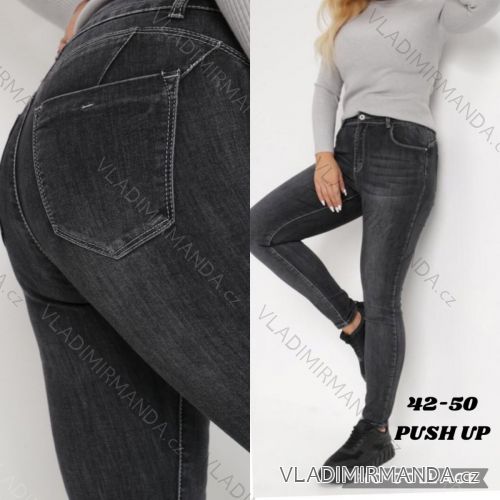 Rifle jeans dlouhé push-up dámské nadrozměr (42-50) JEANS JAW21215