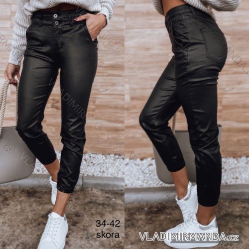 Nohavice koženkové dlhé dámske (34-42) JEANS JAW21217