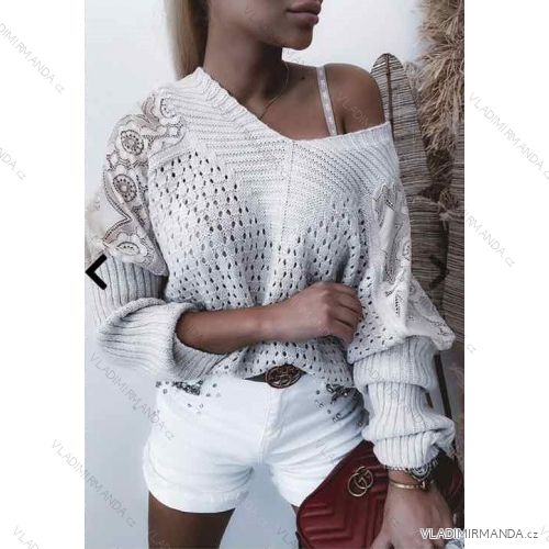 Sveter tenký dlhý rukáv dámsky (S / L ONE SIZE) TALIANSKÁ MÓDA IMWA217161