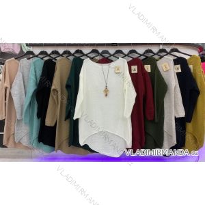Sveter predĺžený tenký s príveskom dlhý rukáv dámsky (L / XL ONE SIZE) TALIANSKÁ MÓDA IMWD217179