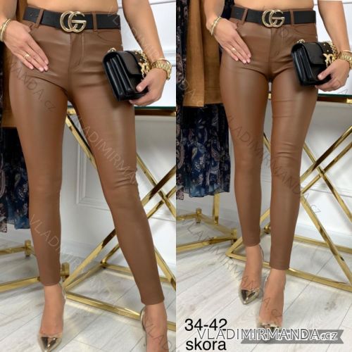 Nohavice koženkové dlhé dámske (34-42) JEANS JAW21242